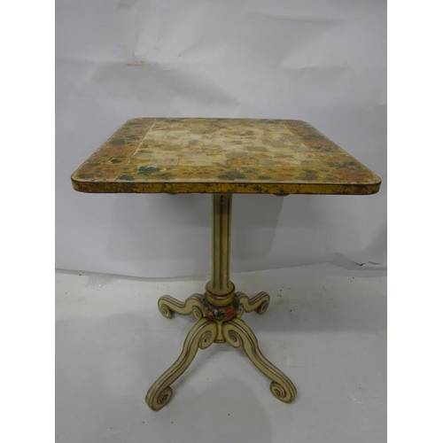 128 - Old painted drawing room lamp table.