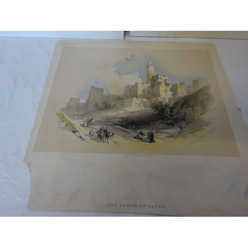 141 - David Roberts R.A, 1796-1864- Two mounted lithographs Baalbec, Looking towards Lebanon also Entrance... 