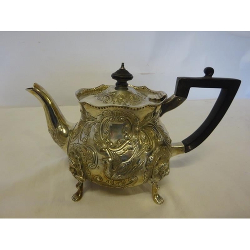 160 - Irish silver teapot, Dublin 1929 by Alright & Marshall. 24 troy ozs.