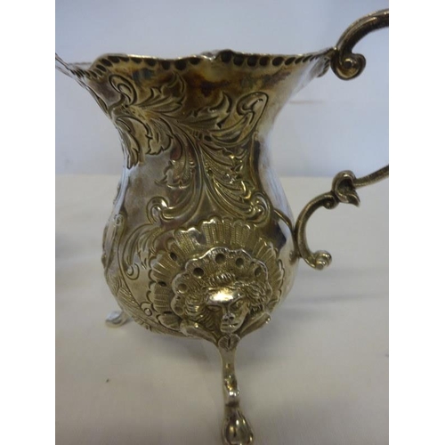 161 - William Egan - A Cork silver cream jug, 1922 together with a silver sugar bowl, 1921 total weight 11... 