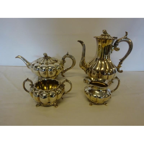 163 - A heavy quality 4 piece silver plated tea and coffee service.