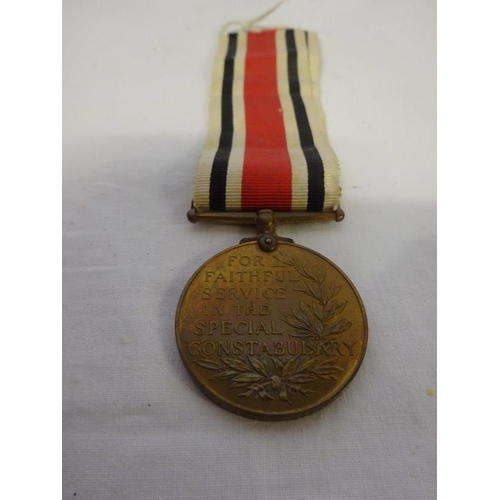 182 - A George V medal for Faithful service in the Special Constabulary. Presented to Charles D. Panter.