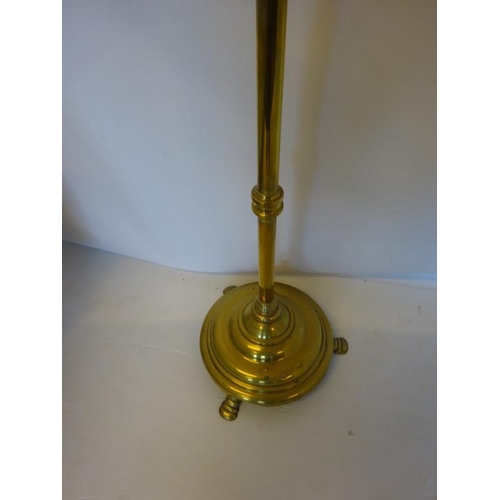 24 - Tall brass floor oil lamp.