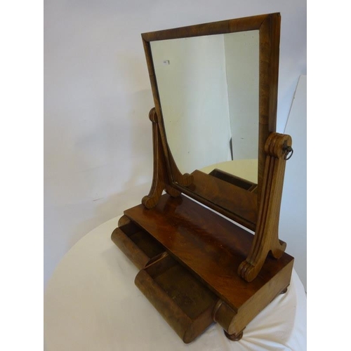 93 - Regency mahogany dressing mirror fitted with two drawers.