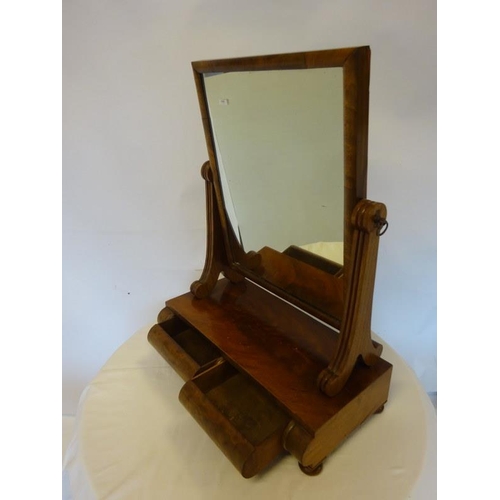 93 - Regency mahogany dressing mirror fitted with two drawers.