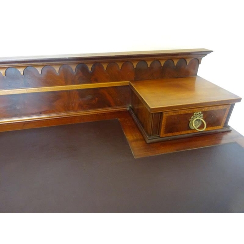 95 - A good Edwardian mahogany pedestal desk, the gallery top fitted with two drawers having leather inse... 