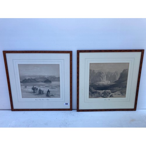 150 - David Roberts R.A., 1796-1864 - Two 19th century framed lithographs, Island of Graia, Gulf of Akabah... 