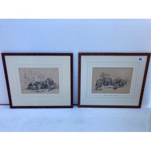 152 - David Roberts R.A., 1796-1864 - Two 19th century framed lithographs, Fountain of the Virgin, Nazaret... 