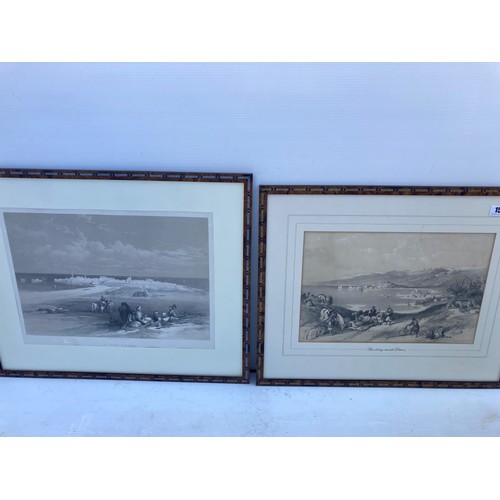 153 - David Roberts R.A., 1796-1864 - Two 19th century framed lithographs, Sidon looking towards Lebanon; ... 