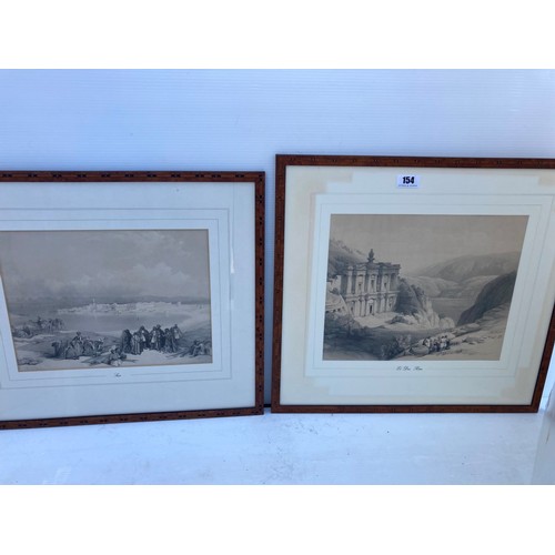 154 - David Roberts R.A., 1796-1864 - Two 19th century framed lithographs, El Deir Petra; Suez. (2)