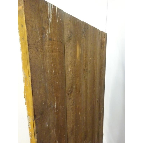 10 - Old painted pine 2 door press. W. 97cm, D. 40cm, H. 176cm approx.