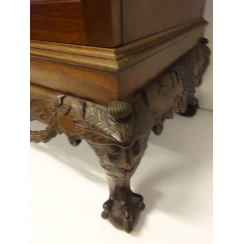 100 - An excellent quality Irish mahogany bookcase, the upper section having dental cornice over sectioned... 