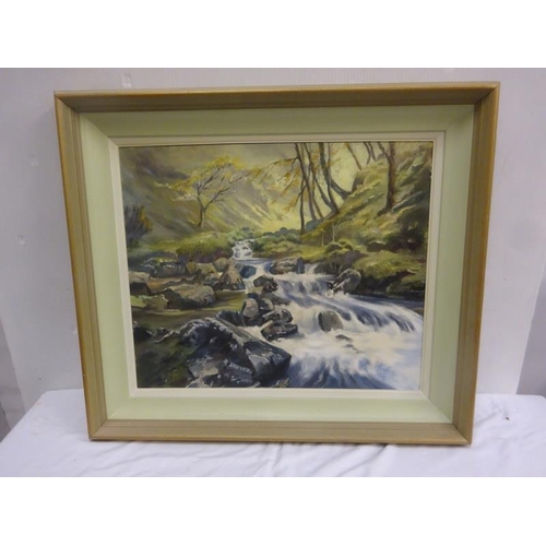 101 - Frank O'Meara,
Waterfall, Glenveigh,
Oil on board,
Signed,
50cm x 60cm.