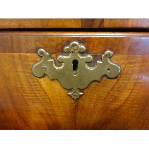 108 - A good early Georgian walnut chest on chest, the upper section fitted with 2 short & 3 long drawers,... 