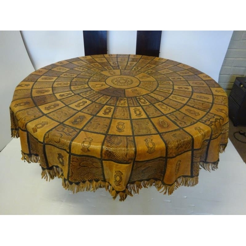 110 - A fine large antique circular mahogany dining table on centre pod support with 2 additional leaves. ... 