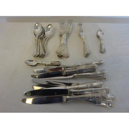 167 - Quantity of plated Kings pattern cutlery.