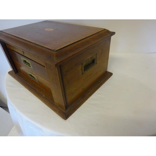 18 - Large antique metal trivet/kettle stand & a mahogany cased canteen box fitted with drawers and havin... 