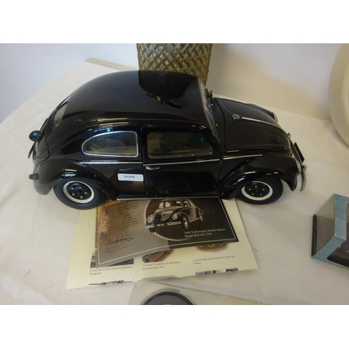 19 - Mixed lot - model cars, soda syphons, clock, casket box, etc.