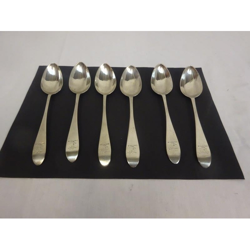 195 - Carden Terry/Jane Williams - A set of 6 antique Cork silver tablespoons in excellent condition, (wit... 