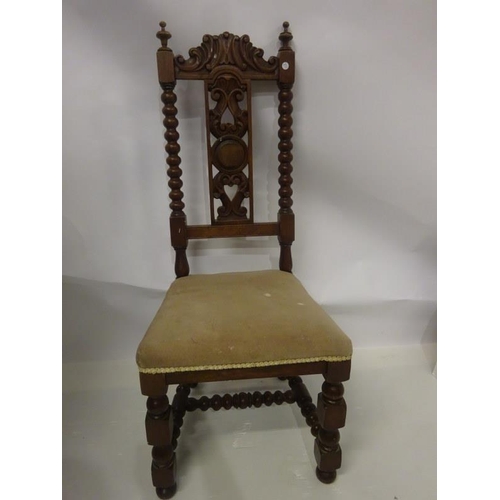 234 - Antique single carved walnut side chair possible from the Cork School of Carving.