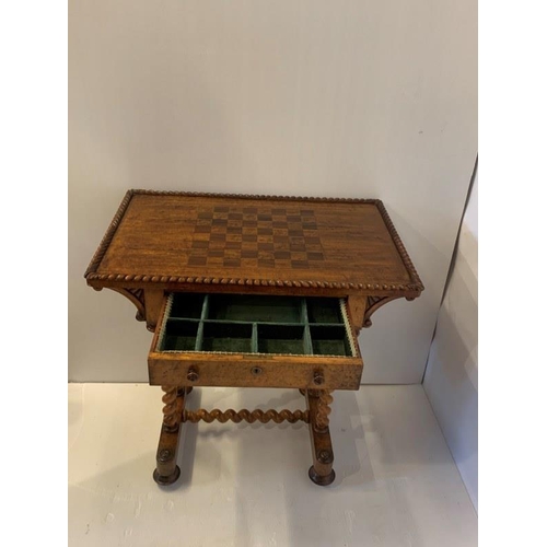 235 - A good early Victorian maple wood ladies workbox, the rectangular top with rope edge border and inla... 