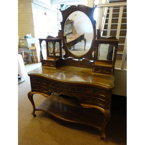 240 - A very good quality antique walnut bedroom suite comprising of a wardrobe having shaped cornice over... 