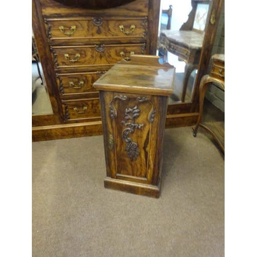 240 - A very good quality antique walnut bedroom suite comprising of a wardrobe having shaped cornice over... 