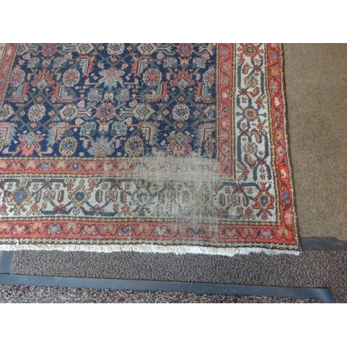 265 - Long old Persian runner rug. Worn at each end, see photos. 490cm x103cm.