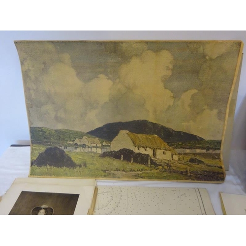 272 - Quantity of loose prints - including Blackrock Castle, Cork by J. W. Carey, a paper mache blotter an... 