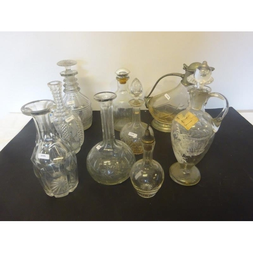 29 - A quantity of glass decanters.