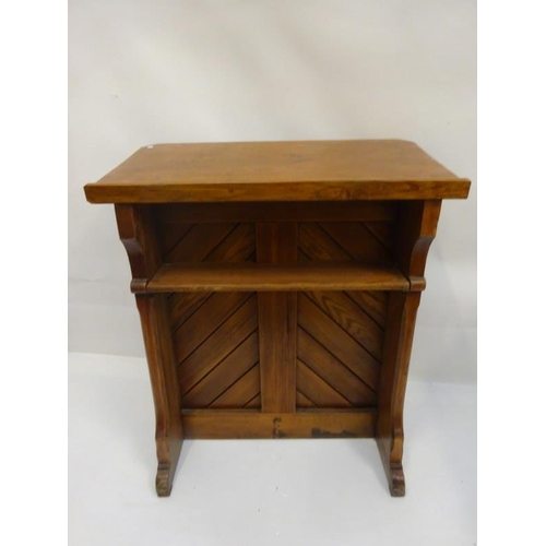 290 - Old pine lectern. W. 95cm, D. 50cm, H. 108cm approx.