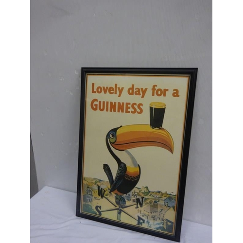 292 - Framed Guinness advertising poster.