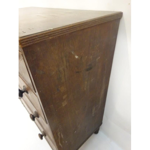 295 - Antique mahogany chest of 4 graduated drawers, restoration required. W. 92cm, D. 46cm, H. 110cm.