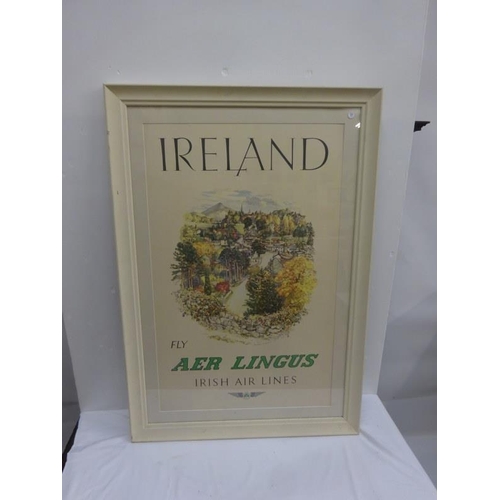 301 - Large framed Aer Lingus advertising poster. 120cm x 84cm.