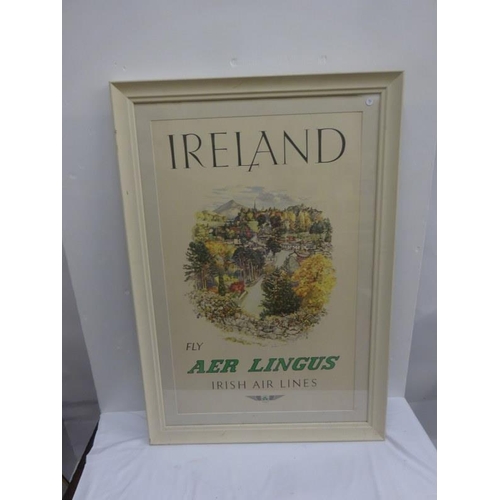 301 - Large framed Aer Lingus advertising poster. 120cm x 84cm.