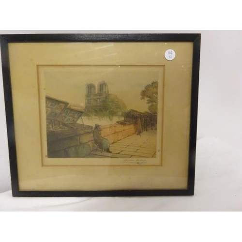 303 - A pair of limited edition coloured prints continental town scenes, pencil signed by the artist toget... 