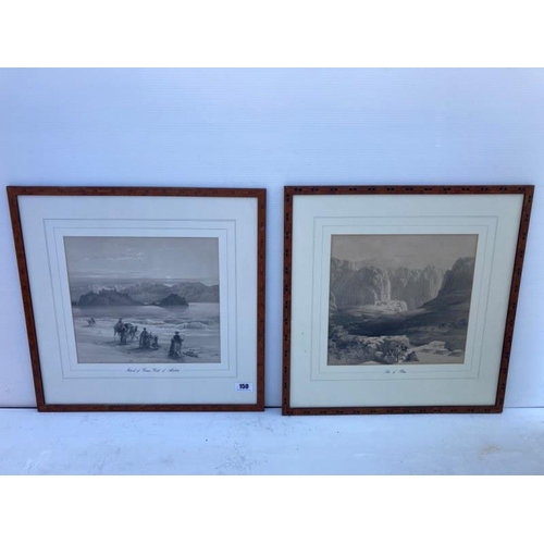 310 - David Roberts R.A., 1796-1864 - Two 19th century framed lithographs, Island of Graia, Gulf of Akabah... 