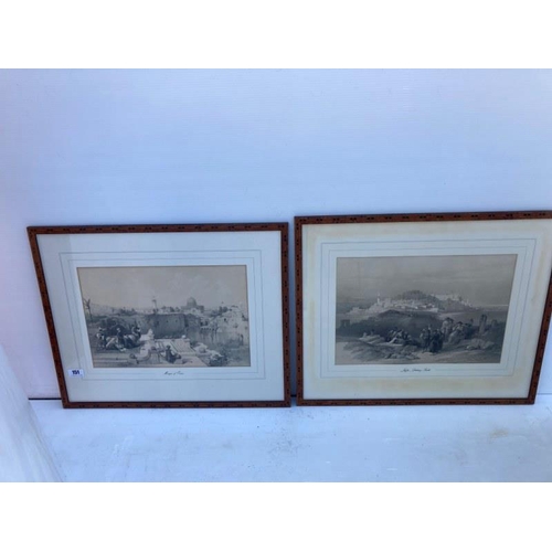 311 - David Roberts R.A., 1796-1864 - Two 19th century framed lithographs, Mosque of Omar; Jaffa, Looking ... 