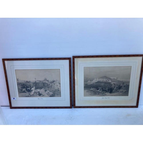 311 - David Roberts R.A., 1796-1864 - Two 19th century framed lithographs, Mosque of Omar; Jaffa, Looking ... 