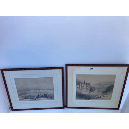 312 - David Roberts R.A., 1796-1864 - Two 19th century framed lithographs, El Deir Petra; Suez. (2)