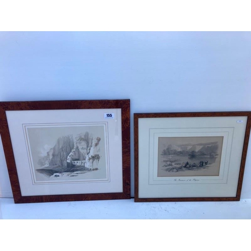 314 - David Roberts R.A., 1796-1864 - Two 19th century framed lithographs, The Immersion of the Pilgrims; ... 