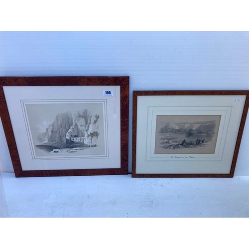 314 - David Roberts R.A., 1796-1864 - Two 19th century framed lithographs, The Immersion of the Pilgrims; ... 