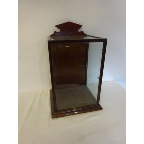 334 - Old neat sized table top mahogany framed display cabinet. H. 50cm.