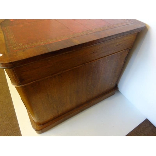 75 - Victorian oak partners desk fitted with drawers and cupboards and raised on plinth base. 152cm x 92c... 