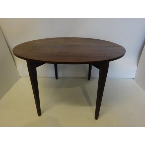 78 - Georgian mahogany demi lune side table or small dining table raised on tapered legs, nice colour. W.... 