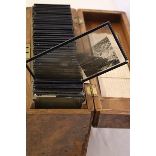 93 - A collection of antique glass photographic slides to include Isle of Man, Ireland, etc contained in ... 