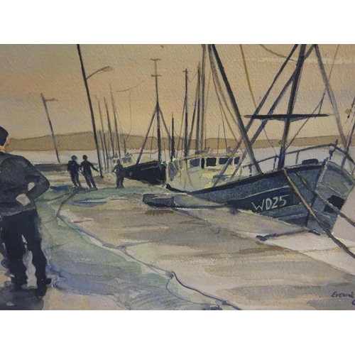 97 - Peter Knuttel, 1945
Evening in Duncannon, 
Co. Wexford,
Watercolour,
Signed,
50cm x 72cm.