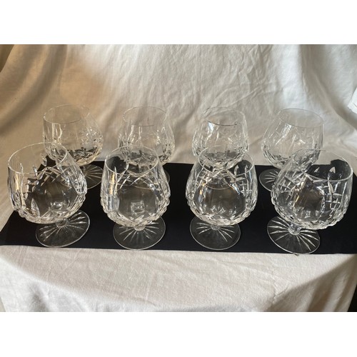 377 - A set of 8 Waterford glass brandy balloons.