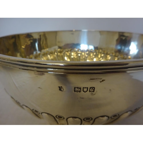 141 - Large silver bowl with inscription 
'The Royal Irish Regiment Races, 
Open Hunt Cup, 
Presented by M... 