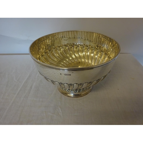 141 - Large silver bowl with inscription 
'The Royal Irish Regiment Races, 
Open Hunt Cup, 
Presented by M... 